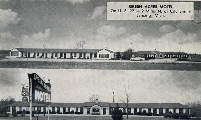 Green Acres Motel - Vintage Postcard